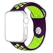 Hailan Band for Apple Watch Series 1 Series 2,Soft Durable Sport Silicone Replacement Wrist Strap for iWatch,42mm,S/M,Purple / Green