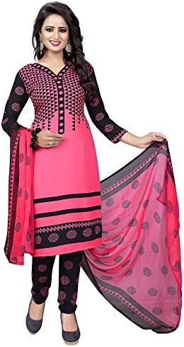 Shyam Export Women's Georgette Net Dress Material (Pink, Free Size)