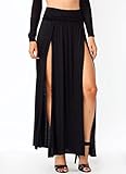 Style Creek Women's High Waist Double Slit Maxi Skirt