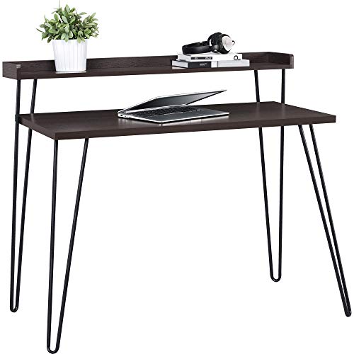 Ameriwood Home Haven Retro Schreibtisch mit Riser, Espresso, 60.4 x 113.5 x 89.9 cm