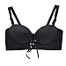 Add Two Cups Bras Brassiere For Women Push Up Padded Unlined,Black,32A