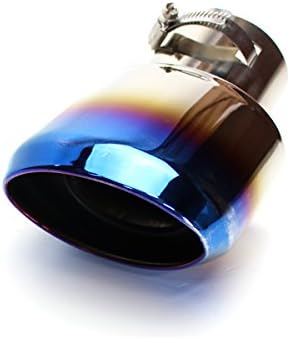 Amazon プリウス 50系 マフラーカッター オーバル ステンレス製 チタン 焼き色 シングルタイプ マフラーカバー マフラーカッター 車 バイク