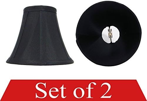 Mestar Decor Set of 2 Black Mini Bell Lamp Shade Lampshade 5"H Clip On Style for Chandeliers Wall Sconces Accent Lamps Beautiful Lighting Decor - Black (2pcs)