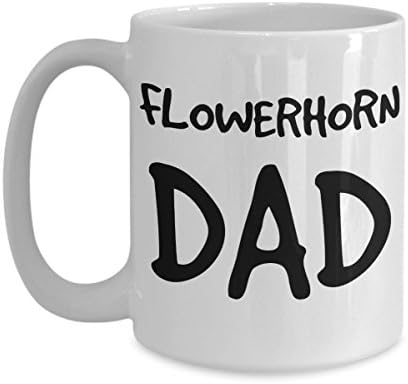 Flowerhorn Dad Mug - White 11oz 15oz Ceramic Tea Coffee Cup - Perfect For Travel And Gifts