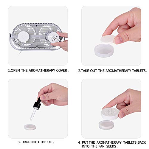 9 Inch Mini USB Desk Fan. 3 Speeds, 10 Fan Blades, Dual Modes with Aromatherapy Box，USB Powered ONLY, Perfect Fan for The Office and Home