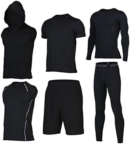 YAANCUN Fitness Gym Clothing Set Fitness Sports Running Yoga Athletic Suit Lightweight Sport Clothing for Men Compatible for Running Gym Basketball and Daily Casual
