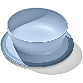 OXO Tot Stick and Stay Suction Bowl, Dusk | Suction Base Prevents Sliding, Deep Walls Help Scooping, Parent-Easy Release, Baby-Led-Weaning, Feeding Essentials