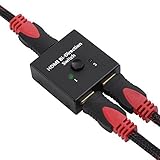 HDMI Switch, 2 Ports HDMI Splitter 1 in 2 out Bi-direction Switcher 2 x 1 / 1 x 2 HDMI Hub-Support 3D, 1080P, 2K, 4K 30Hz video transmission (Black)