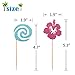30pcs Moana Inspired Cupcake Toppers Birthday Party Decoration Boat Sail Swirls Hooks Hawaiian Flower Leaves for Tropical Luau Summer Party Baby Shower