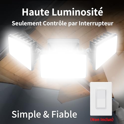 kelinvmi 120W 12000LM Outdoor LED Floodlight High Brightness LED Security Light 4500K Warm White Light with IP66 Waterproof IP66 for Yard, Garden, Playground