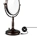 Miusco 7X Lighted Magnifying Double Side Cosmetic Makeup Mirror, Battery and AC Adapter Operated, 8 inch, Bronze
