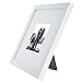 Americanflat 8x8 Picture Frame in White - Displays 4x4 With Mat and 8x8 Without Mat - Composite Wood with Shatter Resistant Glass - Horizontal and Vertical Formats for Wall and Tabletop