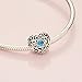 Pandora Jewelry - December Signature Heart Charm in Sterling Silver with London Blue Crystals