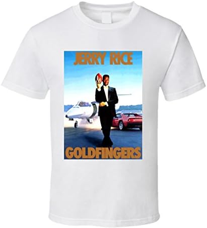 Retro San Francisco Football Jerry Rice Goldfingers T Shirt S White