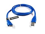 Optimum Orbis USB 3.0 Micro-B plug Data Sync Cable for External HDD WD My Passport, Ultra, Slim, Air, Essential SE; My Book Essential, Studio, Elements Portable; Seagate Wireless Plus, Slim, Backup, Desktop Drive; LaCie Rugged Mini, Triple; Toshiba C