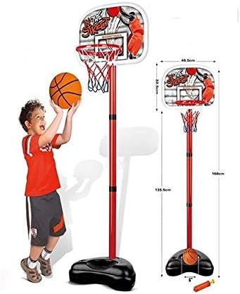 CrazyBuy Portable Height Adjustable Basket Ball with Hoop Basket , Pole Stand & Basketball