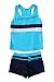 JerrisApparel Little Girls' Summer Two Piece Boyshort Tankini Kids Swimsuit (12-13/Tag Size 4XL, Blue)