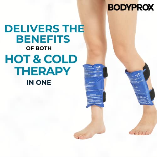 Bodyprox Shin Splint Ice Pack 2 Pack Reusable Shin Cold and Hot Wrap