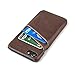 Dockem Wallet Case for iPhone 8 and iPhone 7 - Minimalist Vintage Synthetic Leather Card Case, Ultra Slim Professional Executive Snap On Cover with 2 Card Holder Slots [Brown]