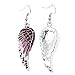 EVER FAITH Angel Wing Hook Earrings Austrian Crystal Silver-Tone