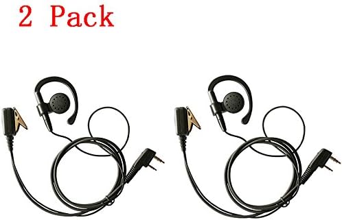 Marvogo 2-Pin Ear-Clip Earpiece Headset for Kenwood XLS TK Two Way Radio TYT HYT puxing Linton Surecom Weierwei Wouxun Pofung Quansheng FDC baofeng Walkie Talkie(2 Pack)