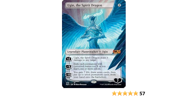 Amazon.com: Magic: The Gathering - Ugin, The Spirit Dragon - Borderless -  Core Set 2021 : Todo lo demás
