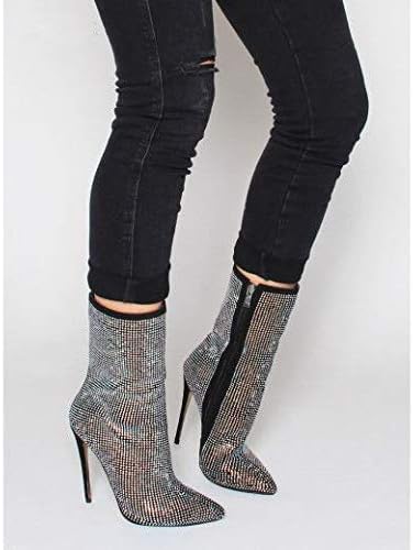 ladies diamante ankle boots