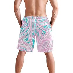 Men's Summer Cool Swim Trunks Quick Dry Abstract