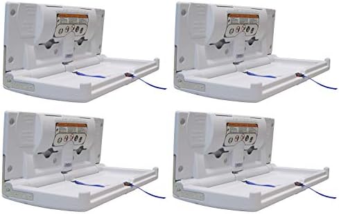 Continental 8252-H White Horizontal Baby Changing Station (4-Pack)