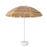 Caymus 7ft Hula Thatched Tiki Umbrella Hawaiian Style Beach Patio Umbrella Natural Color 8 ribs