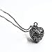 Maromalife Essential Oil Diffuser Necklace with Lava Stone Beads, Lovely Heart Aromatherapy Diffuser Locket Pendant with 6 PCS Lava Rocks and 25.5inches Adjustable Chain Gift Set (Black)