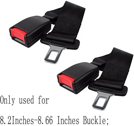 2 PCS 14" 360mm Length 22mm 7/8" Car alarm auto Seat Belt Extender Safety Seatbelt Extension Buckle (2 PCS 360mm Extender)