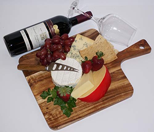 image for Resinat Large wooden Cutting Board, Paddle 11.5 in x 11.5 in plus 5in 