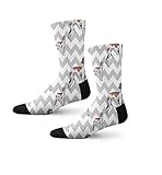 Greyhound Dog Gray Zigzag Novelty Cuff Crew Men