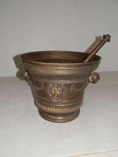 arterameferro Giant Mortar in Solid Burnished Brass by Herbal Shop Or Pharmacy 4kg