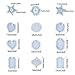 FineInno 12 Pcs Pendants Resin Molds,Jewelry Silicone Mold with Holes,Star,Hexagon,Heart,Round,Oval Casting Mold DIY Epoxy,Crafts,Charms,Ornaments