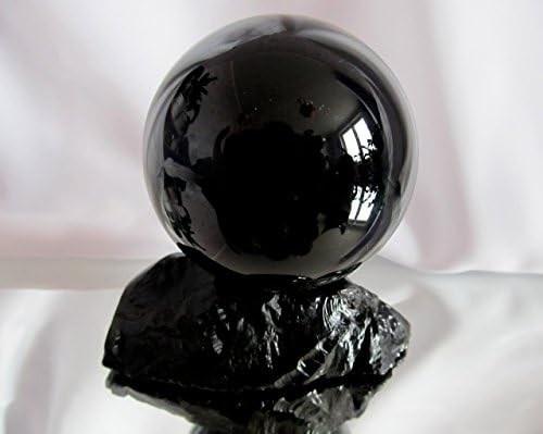Huge Luxury Morion Ball With Stand Diameter 2.9' Handmade Black Quartz