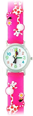 My Pet Giraffe (Hot Pink) Girls Waterproof Giraffe &amp; Flowers Watch - Gone Bananas Kids Watches