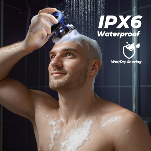 Xcdgiogw 7D Electric Head Shaver: Head Shavers for Bald Men - Waterproof Wet Dry Razor for Men Daily - Smart LED Display, 90-Min Runtime & Type-C - Classic Motorcycle Style