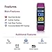 HK Fitness Tracker HR, Activity Tracker Watch with Heart Rate Blood Pressure Monitor Waterproof Smart Bracelet Wrist Band with GPS Step Calorie Counter Pedometer Watch for Kids Women Men,Purple