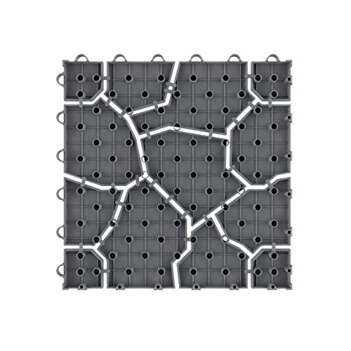 Pure Garden Deck Tiles Set of 6 Polypropylene Interlocking Patio