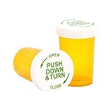 Prescription Pharmacy Vials with Safety Cap, 20 Dram, Amber, 25/Pack