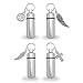 4 Silver Cremation Funeral Keepsake Memorial Vial Urn Key Chains Includes Photo Memorial Necklace and Resizing Software