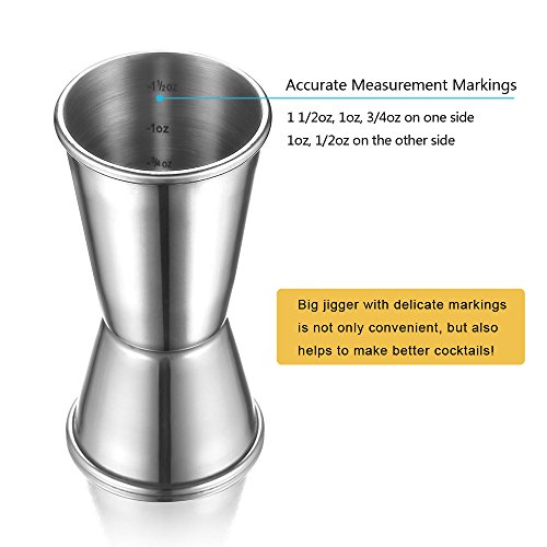 Professional Cocktail Shaker Leakproof Martini Shakers Drink Shaker Bar Set Accessories Rustproof Stainless Steel Bartender Kit Tools Spoon Wine Pourer Measuring Jigger Recipes