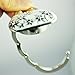 uxcell Rhinestone Inlaid Floral Handbag Style Folding Purse Hanger White
