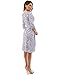 PattyBoutik Women Faux Wrap A Line Dress (Indigo and White Small)