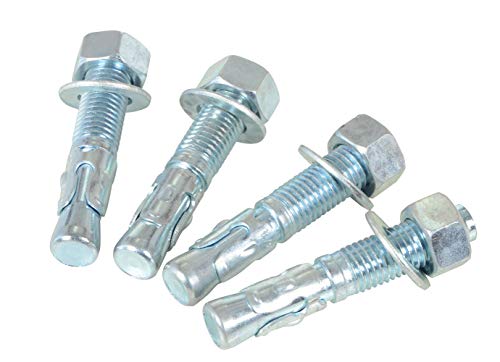 Vestil AS-344-4PK Concrete Anchor Four Bolt Kit, 3/4" Diameter x 4-1/4" Length
