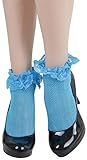 ToBeInStyle Women's Fishnet Anklet With Ruffle Trim