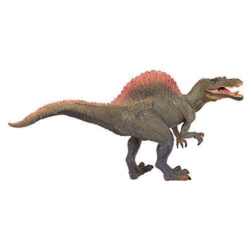 Dinosaur Toy Spinosaurus Figurine with Movable Jaw - Realistic Plastic Toy Dinosaur Figure for Children, Themed Parties, Decorations, Green - 11.5 x 6 x 3.5 Inches