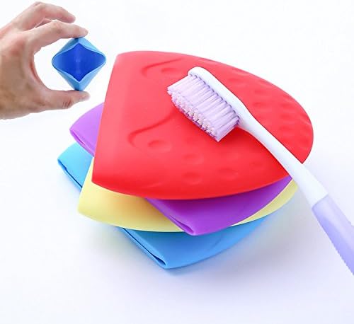 Sumworld Silicone Flexible Travel Gargle Cup Set of 2 &amp;Toothbrush Cover Set of 2.